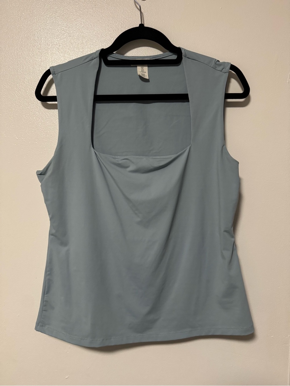 H&M Pale Blue Square Neck Sleeveless Blouse